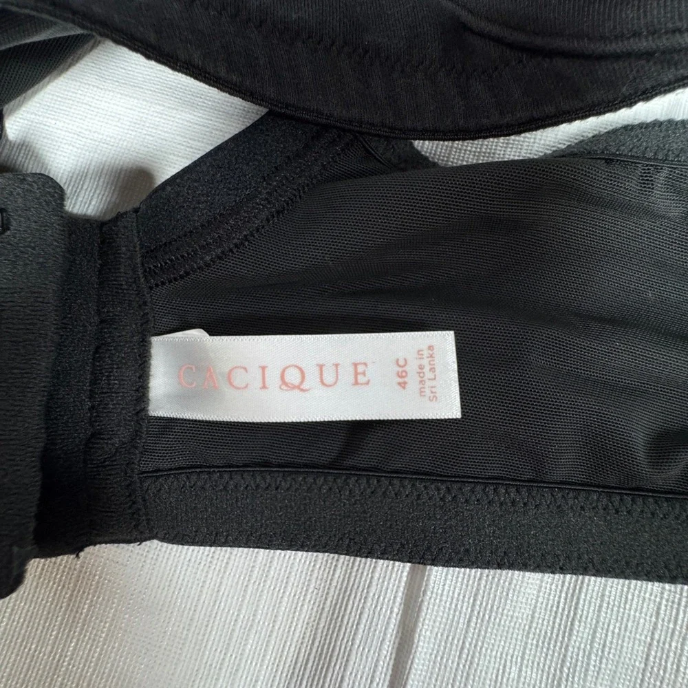 Cacique Cotton Lightly Lined Full Coverage Women's Bra Black 46C 4932